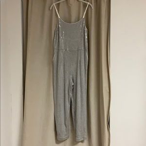 Anthropologie Silver Jumpsuit